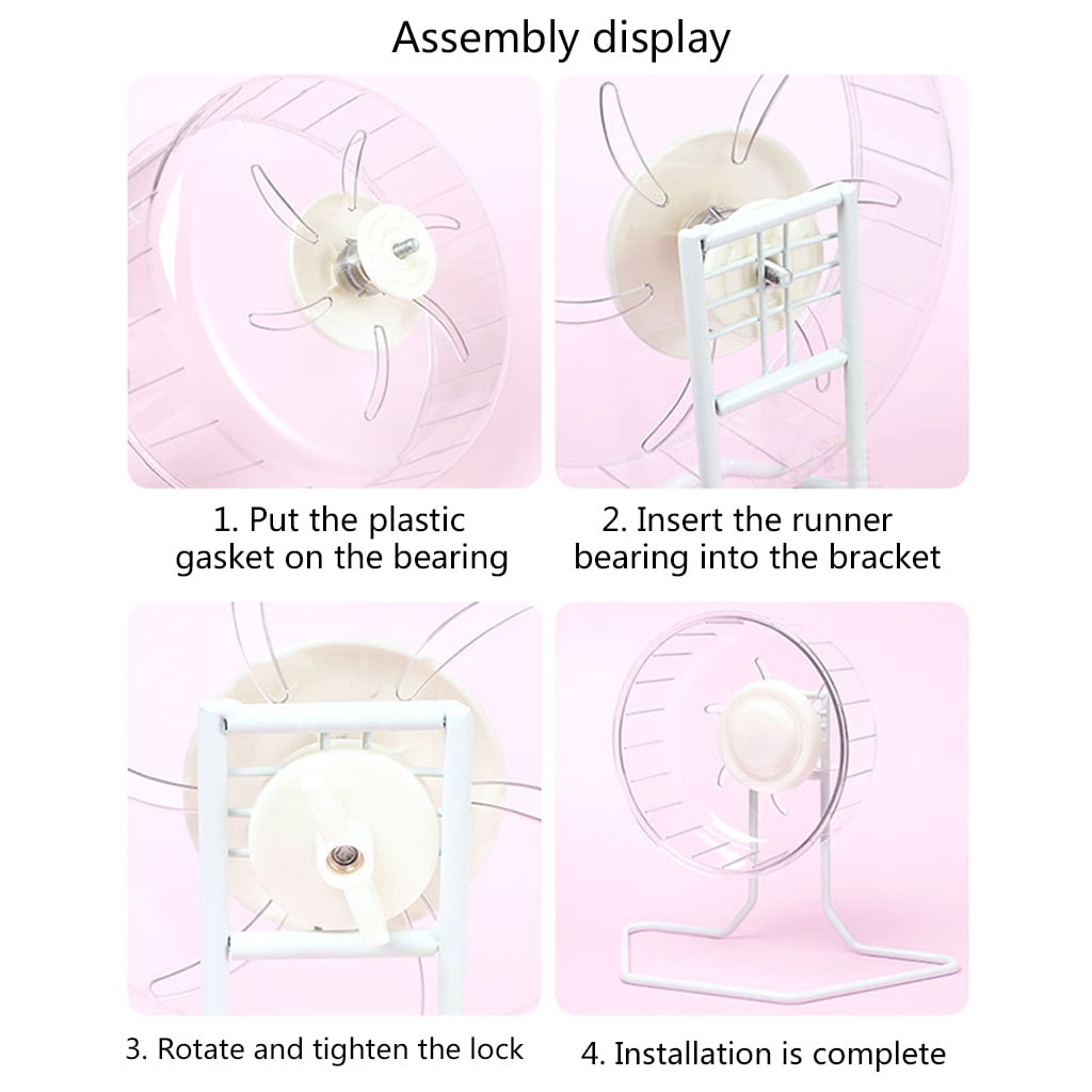 WINDLAND Silent Exercise Wheel with Metal Stand Plastic Disc Spinner Saucer Hamster Running Wheels for Rats Mice Gerbils 4 Sizes
