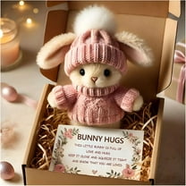 BESTSKY Mini Bunnies Hug Cute Easter Gift Plush Bunny in a Box Hugs Positive Bunny Stuffed Animal Rabbit Soft Floppy Easter Ideas Bunnies Basket Stuffers Doll Emotional Support Inspirational Gifts