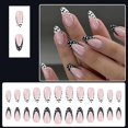 thumbnail image 4 of Uñas postizas adhesivas YIHONGYAN almendradas cortas con lunares, 24 piezas, 4 of 7
