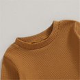 thumbnail image 4 of XXWXYD Baby Toddler Pumpkin Outfit Set - Cute Waffle Knit Long Sleeve Crewneck Sweater Top & Pants Fall Winter for Boy Girl, Warm Halloween Pa𝐫𝐭y, 4 of 9