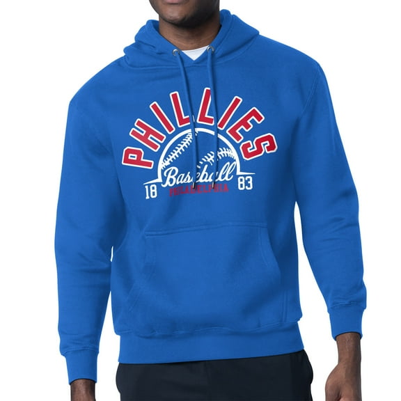 Men's Starter  Royal Philadelphia Phillies Half Ball Team Graphic Pullover Hoodie