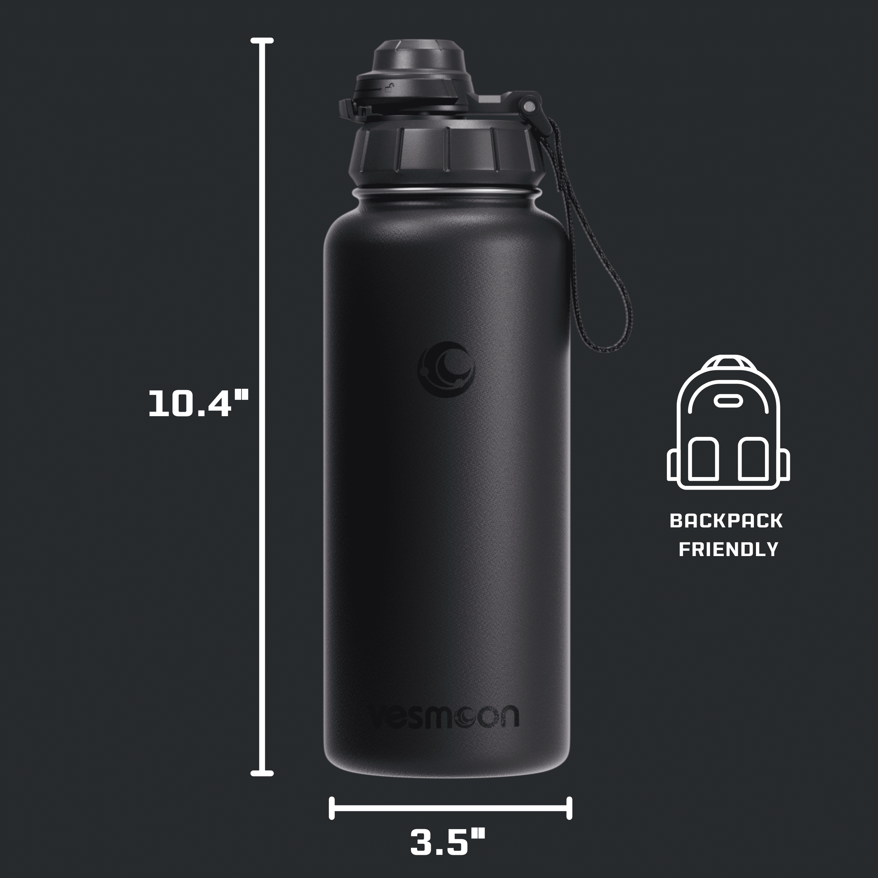 Vesmoon Vessence Infuser Bottle 32 Oz - Insulated Water Bottle for Loose Leaf Tea | Tea Infuser Water Bottle with Straw Lid & Chug Lid | Leak Proof Water Bottle