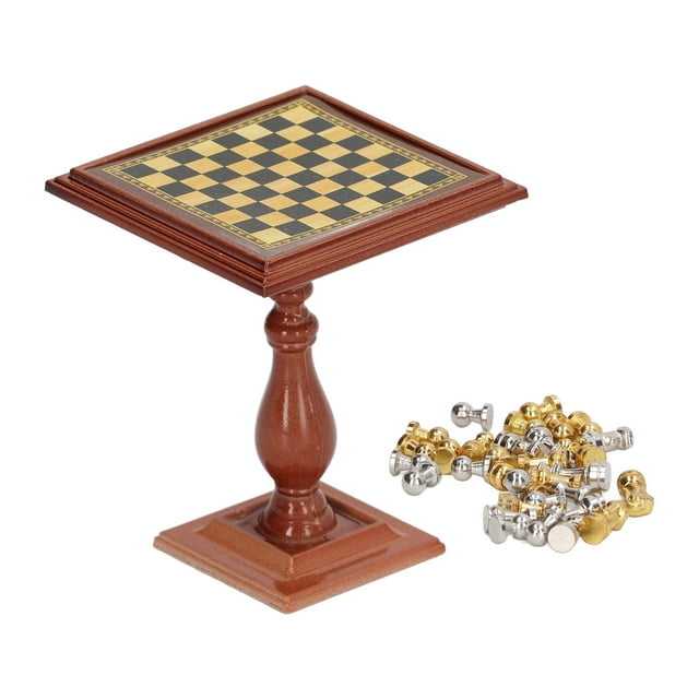 Modèle d'Échecs Magnétique, Cadeau Mignon en Alliage Simulation Miniature Échecs Magnétiques Compact pour Maison de Poupée 1/6