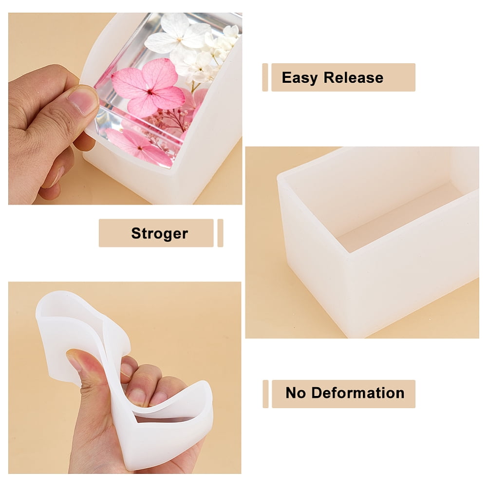 12Pcs 12 Styles Silicone Molds Resin Casting Molds For UV Resin Epoxy Resin Jewelry Making Mixed Shapes White 25~107x21~66x18~62mm 1pc/style