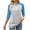 Sky Blue, variant on Hueook Womens Tops Button Down Women's Round Neck 3/4 Sleeve Raglan Sleeve Color Blocked T-shirt Top Green 4X