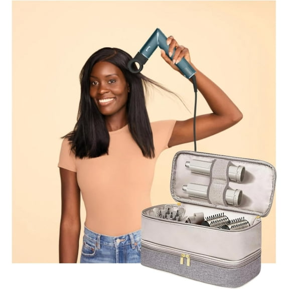 T-D1 Portable Double-Layer Travel Carrying Bag for Hair Dryer Accessories Organizer