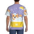 thumbnail image 3 of Vsdgher Corgi Washing in Bathtub Print Men's Dry Fit Mesh Athletic Shirts Moisture Wicking Tennis T-Shirt Tops, 3 of 9