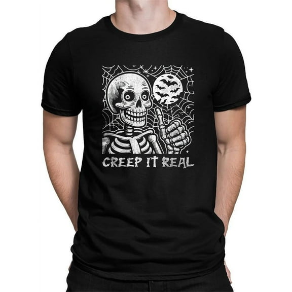 Creep It Real Skeleton Halloween Graphic - Men's T-shirt