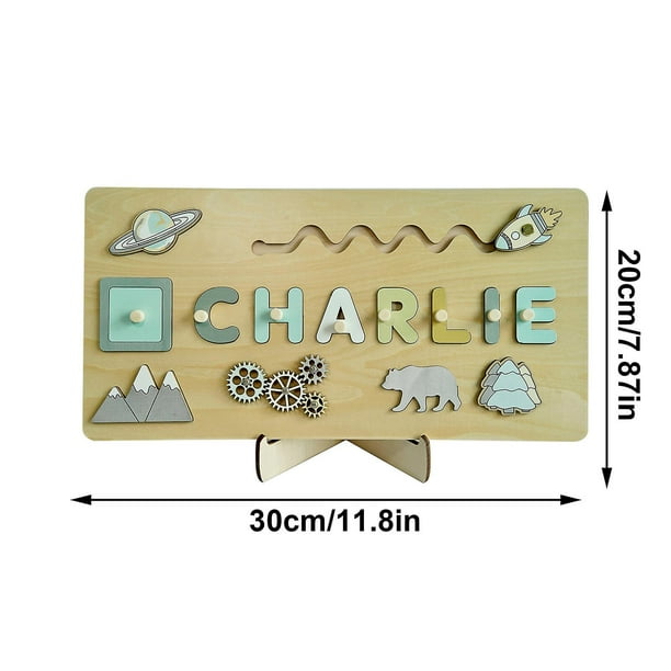 Puzzle Personalizado De Madera Con Nombre – De 1 A 3 Años, Con Mensaje Grabado En La Parte Trasera, Regalo único Para Bebés