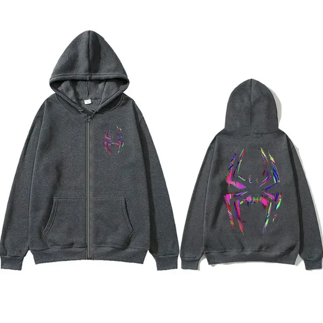 Chandail à Capuchon à Fermeture Éclair Imprimé Araignée Rapper Metro Boomin Heroes & Villains pour Hommes, Veste Décontractée Gothique à Fermeture Éclair, Tendance Hip Hop Cool pour Hommes