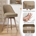 thumbnail image 6 of ANMINY 26" Counter Height Swivel Bar Stools Set of 1, Upholstered Linen Fabric Modern Chairs w/ Large Seat Mid-Back Wood Legs Island Stools Home Kitchen Pub Barstools, Blue, 6 of 12