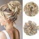 thumbnail image 1 of Extensiones de moño desordenado, coleteros para el cabello ondulado y rizado para mujeres y niñas, moños sintéticos grandes con forma de donut, moños para el cabello, 1 pieza, 1 of 5
