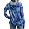 thumbnail image 6 of TWZH Women Tie Dye Printed Hooded Pullover Long Sleeved Loose Pocket Hoodies Tops, 6 of 6