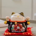 thumbnail image 2 of Yesbay Saving Jar Large Capacity Ceramic Japanese Style Lucky Cat Piggy Bank, 2 of 8