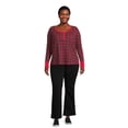 thumbnail image 2 of Terra & Sky by EB Waffle Knit Long Sleeve T-Shirt (Women's Plus), 2 of 5