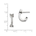 thumbnail image 2 of White Sterling Silver Earring J-Hoop Women'S Cubic Zirconia CZ, 2 of 2