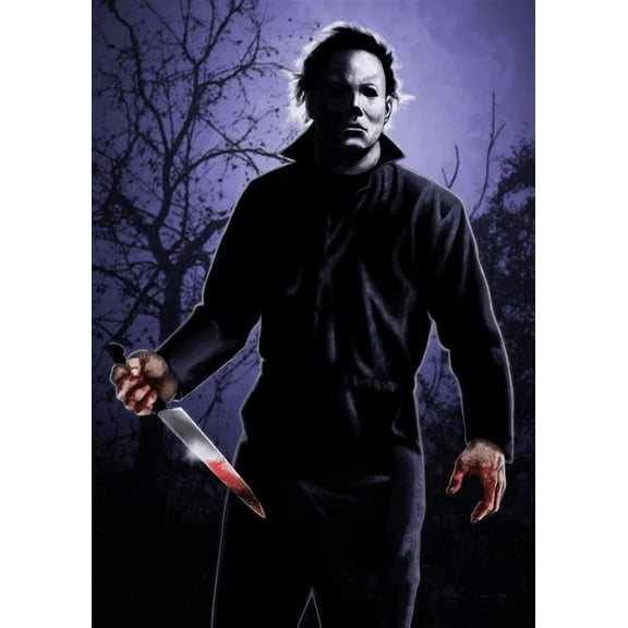 5D DIY Diamond Painting Kits for Adults,Michael Myers Round Full Drill Resin Beads Diamond Dots Art Craft Set,Halloween,12x16inch