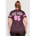 thumbnail image 5 of Womens Plus Size Striped New York Print Jersey Mesh Tee, 5 of 5