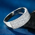 thumbnail image 5 of SFTING Men Wedding Band 925 Sterling Silver Wedding Rings for Women Round Cut AAAAA CZ Eternity Size 12, 5 of 8