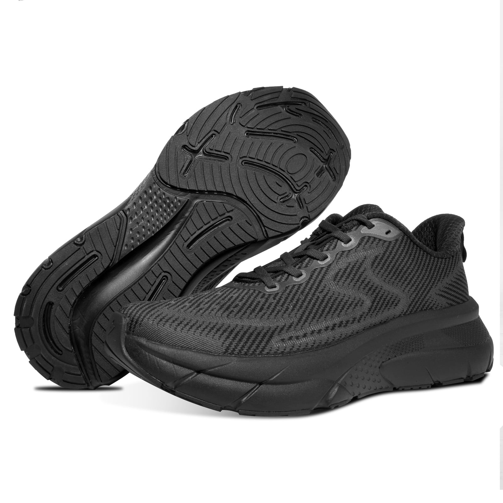 Men’s Lightweight Running Shoes Women's Stylish Athletic Sneakers for Walking Workout Gym Tennis Cross-Training Black Size 6.5