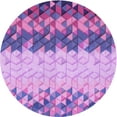 thumbnail image 1 of Ahgly Tapis Rond Lavable en Machine Intérieur Transitionnel Orchidée Foncée Violet, 3 Pieds Rond, 1 of 7