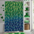 thumbnail image 4 of Shower Curtain, Retro Peacock Texture Pattern Waterproof Shower Curtain Set with Hooks for Bathroom Showers,Stalls and Bathtubs,60x72In Green Blue, 4 of 9