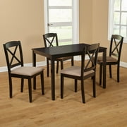 TMS Mason 5-Piece Cross Back Indoor Dining Set, Includes Table and Chairs, Espresso
