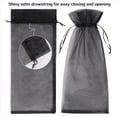 thumbnail image 3 of 60Pcs Black Organza Wine Bottle Bags, Sheer Mesh Bottle Gift Pouches Wine Covers Dresses with Drawstring for Halloween, 3 of 4
