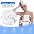 thumbnail image 6 of Colevkie Women's 2 Pieces Shower Skirt Hair Drying Cap Set for Bathroom Travel Sauna Beach Spa Absorbent Soft Adjustable Bath Towel Shower Cap Printed Fashion Elements Pattern, 6 of 8