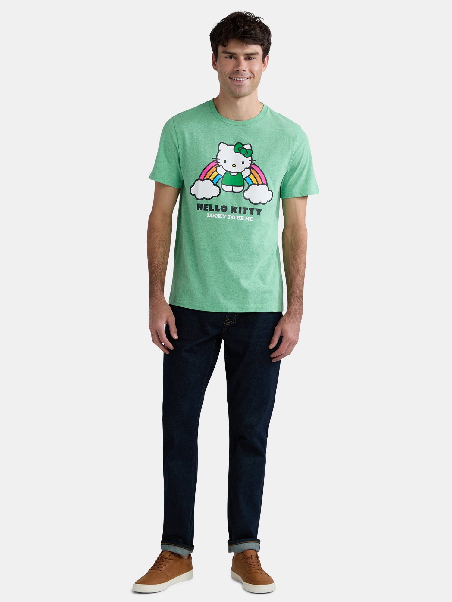 Sanrio Hello Kitty Men's & Big Men's Saint Patrick's Day Graphic Tee, Sizes XS-3XL