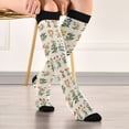 thumbnail image 5 of FORMRS Womens Knee High Socks Casual Long Thick Travel Daily Wear, 1 Pair, Red Floral, 5 of 6