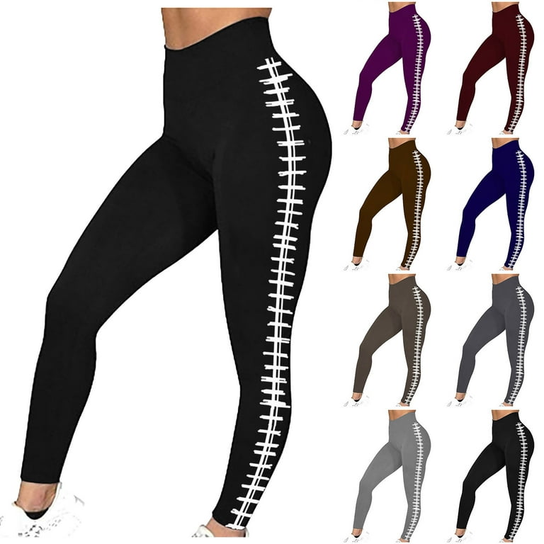 Spring Savings!Compression Leggings for Women Plus Size,Football Leggings  for Women,Game Day Pants Women Football Tights Tummy Control,Casual Sports