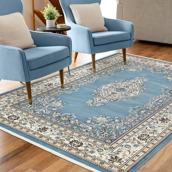 Unique Loom Narenj Collection Area Rug - Windsor (10' x 13' Rectangle Blue/Burgundy)