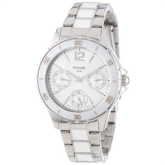 PP6021 Women's Classic Dress White Dial Ceramic and Steel Bracelet Watch