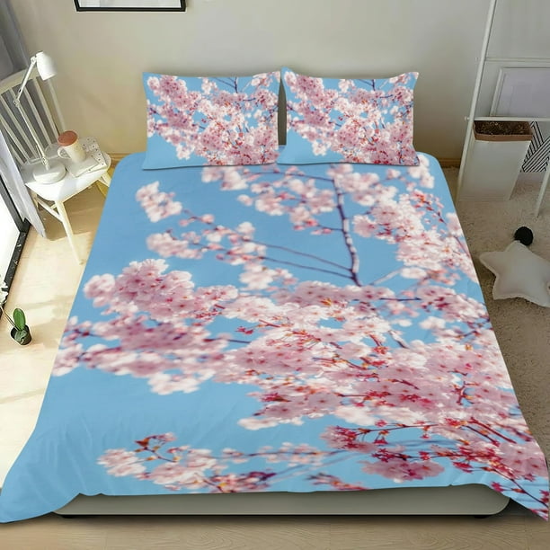 Flor de Cerezo Conjunto de sábanas temático, trío de piezas, cómodo y amigable con la piel, diseño único, regalo de decoración para el hogar para familiares, amigos y fans,140cm *210cm