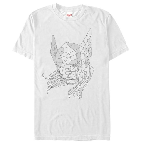 Men's Marvel Thor Geometric Pattern  Graphic Tee White Small