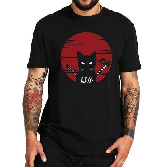LUOGENLI Womens Tops Trendy Plus Men Women Funny Graphic Tee Japanese Anime T Shirt Black Size L