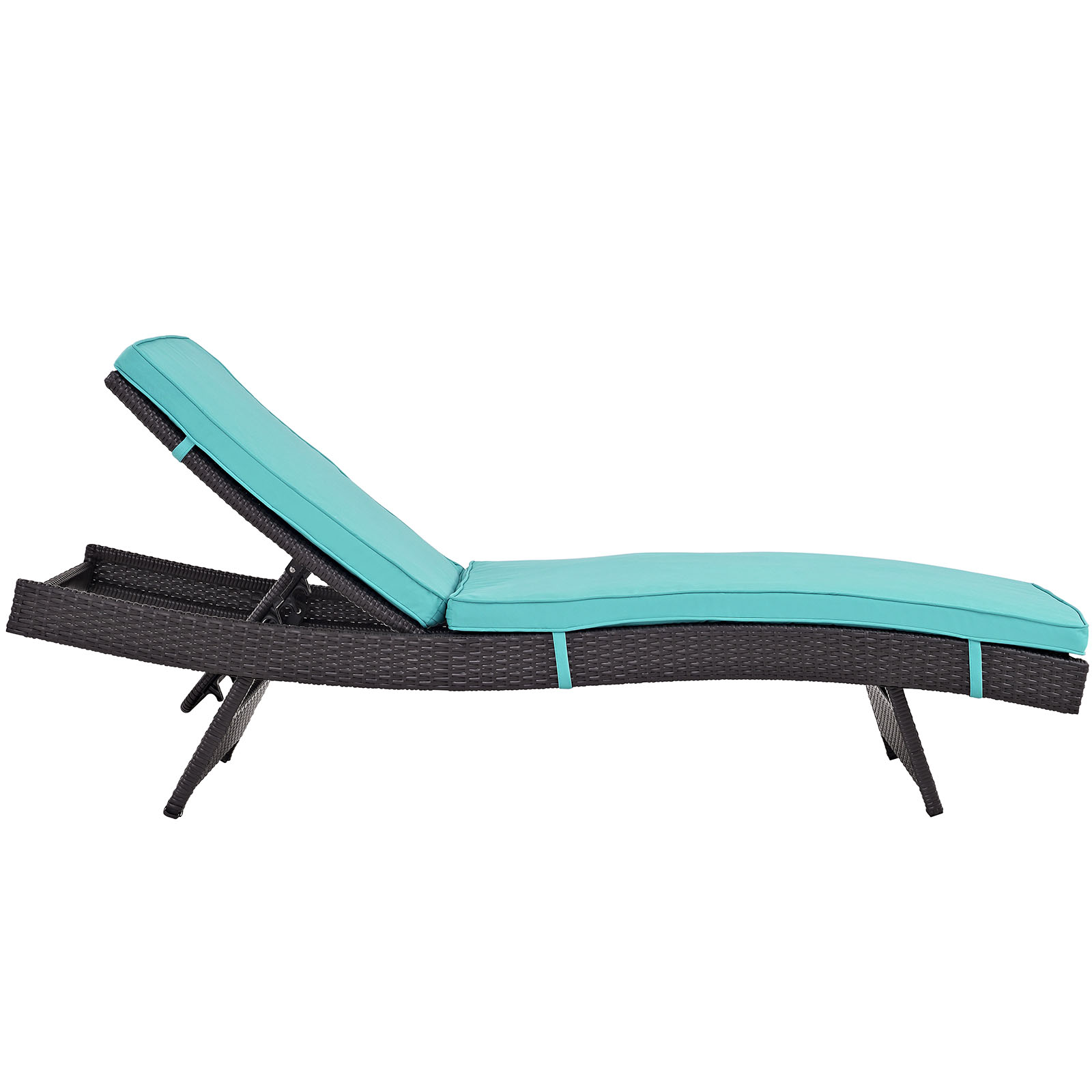 Modway Convene Chaise Outdoor Patio Set of 6 in Espresso Turquoise - image 4 of 5