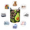 thumbnail image 3 of Lsque Avocado Keep Calm pattern Laundry Hamper Basket, Tall Woven Rope Hamper Basket for Clothes, Lightweight Storage Basket, Collapsible Waterproof-Small, 3 of 8