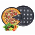 thumbnail image 2 of Pizza Tray, Pizza Set 2 Pieces, Non-Stick Pizza Baking Tray With Holes, Carbon Steel, Crispy Tray, Round, 2 of 5