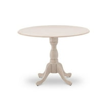 East West Furniture Dublin Wood Dining Table with Pedestal Legs in Cream
