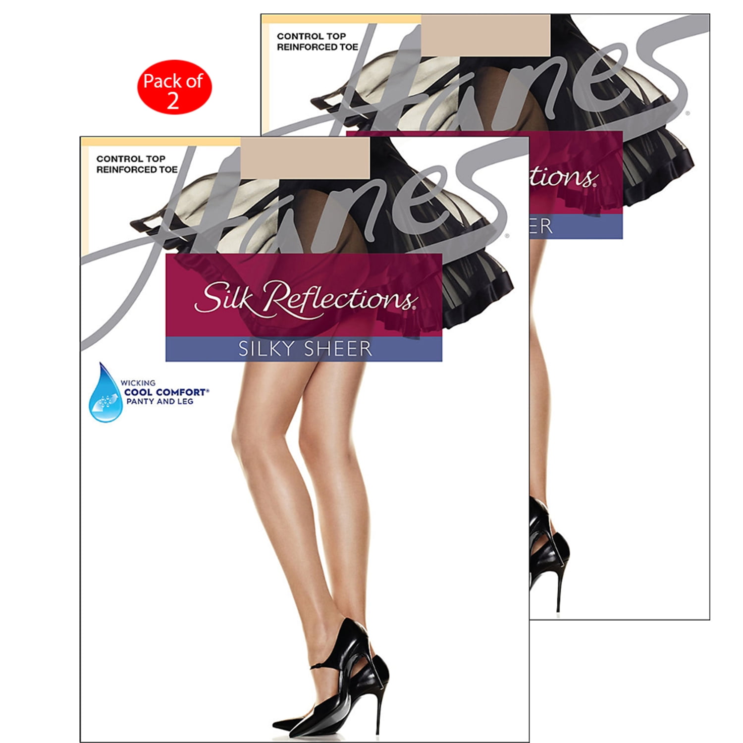 Hanes - Hanes Silk Reflections Control Top Reinforced Toe Pantyhose