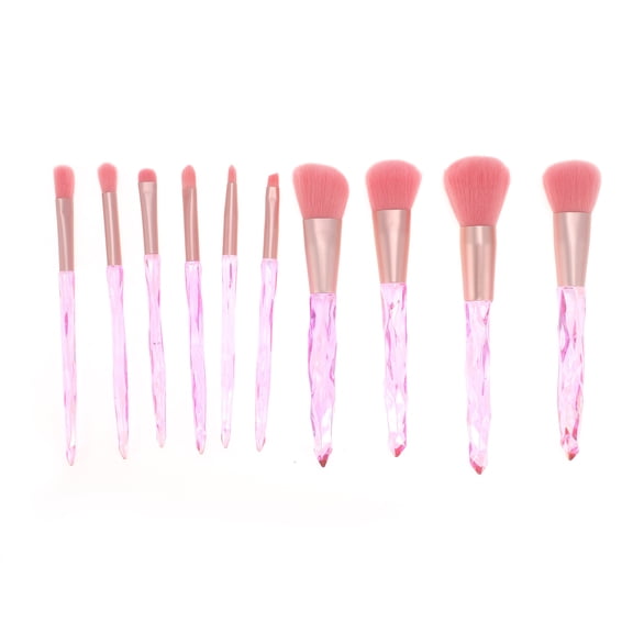 Unique Bargains 10 Pcs Lightweight Makeup Brush Set for Travel Pink