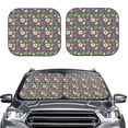 thumbnail image 2 of Naloa Daisies Flowers Print 2-Piece Windshield Sunshade,Foldable Car Front Window Sun Shades,for Most Sedans SUV Truck-Medium, 2 of 6