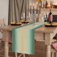 thumbnail image 2 of Sage Green Ombre Table Runner, Modern Yellow Gradient Farmhouse Art Washable Cotton Linen Table Runners 60 Inches Long, Dresser Scarf Runner for Coffee/TV Stands/Kitchen/Cabinets 13''x60'', 2 of 9