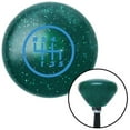 thumbnail image 1 of American Shifter  Blue 5 Speed Shift Pattern - 5RUL Green Retro Metal Flake Shift Knob with M16 x 1.5, 1 of 1