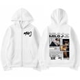 thumbnail image 3 of Sudaderas con capucha con cremallera para hombre y mujer, ropa Vintage de rapero Milo J, Album Merch, Hip Hop, chaquetas sueltas informales con cremallera, 111, 3 of 4