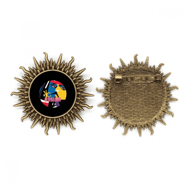 Occidentalis of Modern Art Pin de gancho de metal vintage con forma de sol Unbranded M