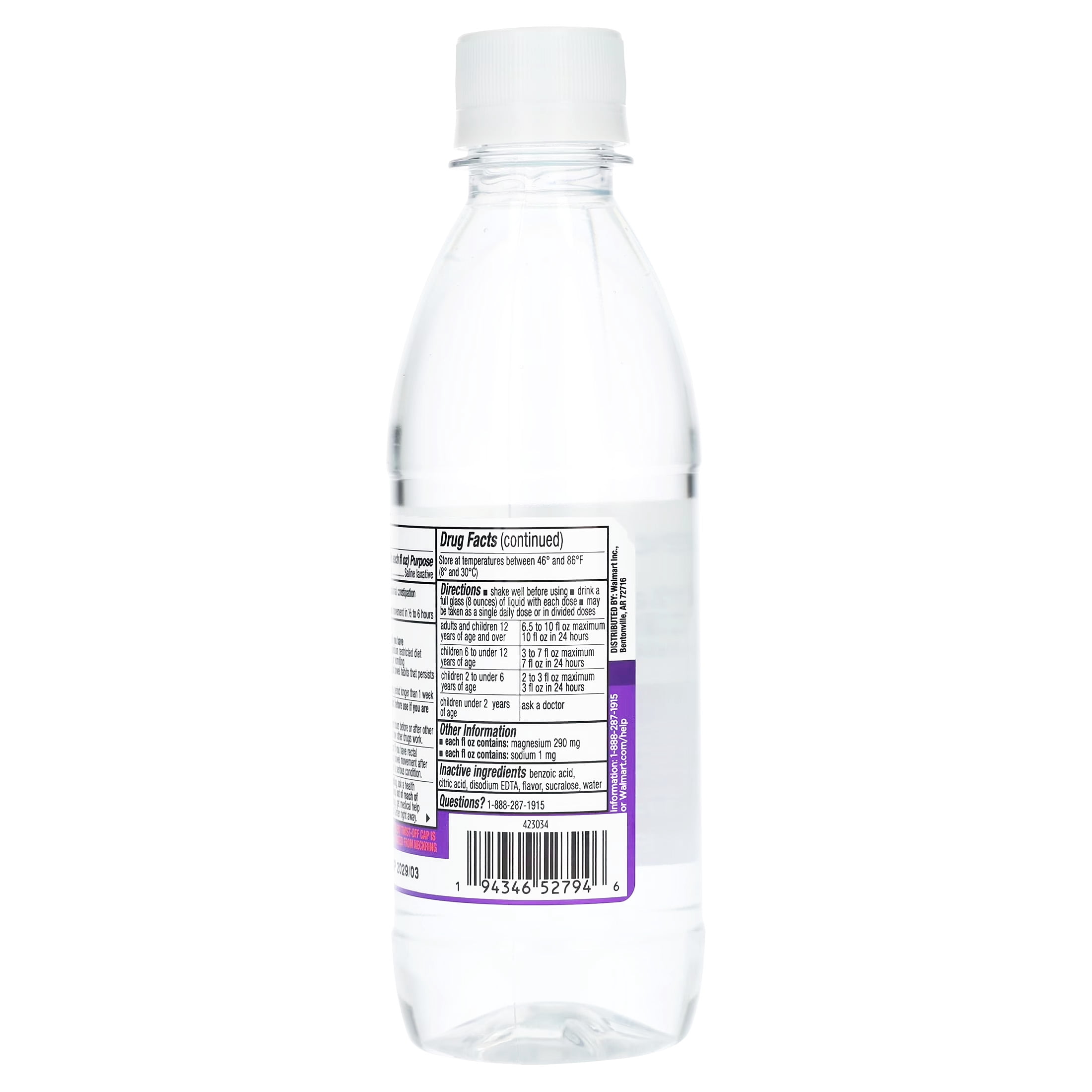 Equate Magnesium Citrate Saline Laxative, Grape Flavor, 10 oz