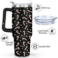 thumbnail image 3 of Christmas Black and Candy Cane 40 Oz Tumbler with Handle Lid and Straw Stainless Steel Double Walled Vacuum Insulated Cup Merry Christmas Gifts Tumbler for Women Men Friends Outdoor Indoor, 3 of 6